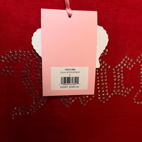 Juicy Couture Velour Tracksuit NWT Coco Red Y2K Studded Crewneck Set MSRP $199 - Picture 6 of 11